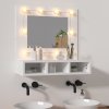 Koupelnový nábytek Nábytek XL Zrcadlová skříňka s LED bílá 60 x 31,5 x 62 cm