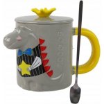 LEANToys hrnek s pokličkou dinosaurus šedý 400 ml – Zboží Dáma