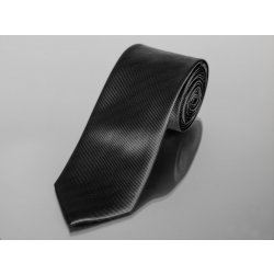 AMJ kravata pánská šikmý proužkovaný vzor KU0027 černá