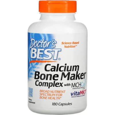 Doctor's Best Calcium Complex Bone Maker with MCHCal and VitaMK7 180 kapslí