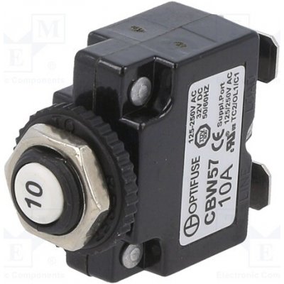 OPTIFUSE CBW57-PB-10A-5X Pojistka: tepelná; 10A; Imax: 1kA; 125V,250V; 32VDC,50VDC