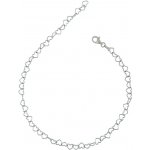 Řetízek na nohu stříbrný, srdíčka – Zboží Mobilmania