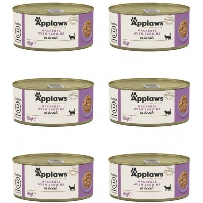 Applaws Adult Mackerel with Sardine in broth 6 x 70 g – Hledejceny.cz