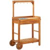 Barový stolek vidaXL zahradní kuchyňský vozík z masivní akácie 92 x 43,5 x 141,5 cm