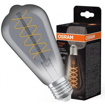 Osram ST64 Edison E27 7,8W = 30W 360 lm 1800K teplé kouřové vlákno stmívatelné Vintage 1906 – Hledejceny.cz