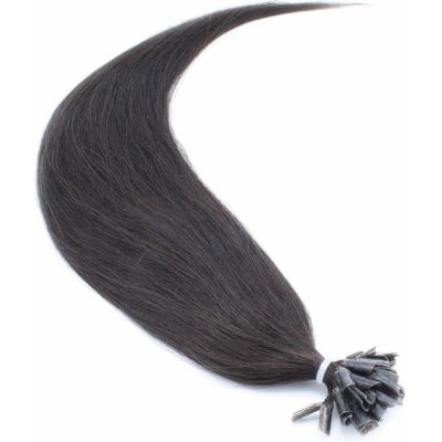 50cm vlasy evropského typu pro metodu keratin 0,7g/pr. přírodní černá – Zboží Mobilmania
