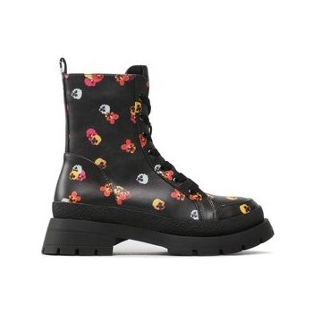 Desigual dámské kotníkové květované boty Boot Flowers černá