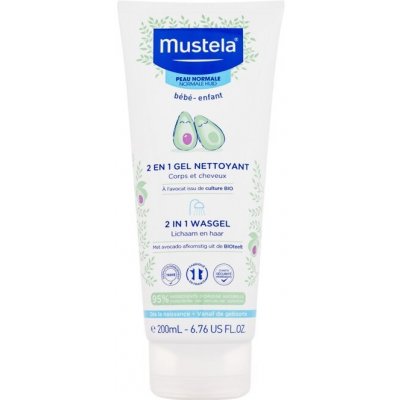 Mustela Bébé 2 in 1 Shower Gel dětský šetrný sprchový gel 2v1 pro děti od narození 200 ml – Zbozi.Blesk.cz