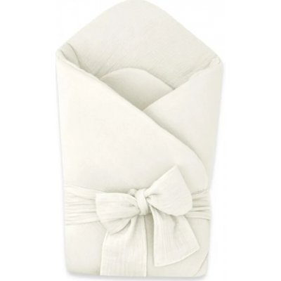 Baby Nellys Elegantní mušelínová zavinovačka s vázáním Nature smetanová – Zboží Dáma