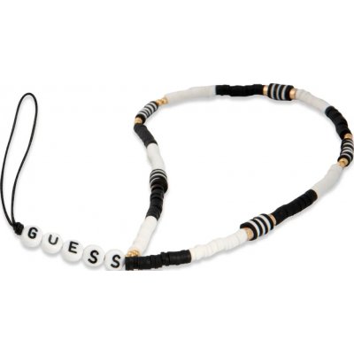 Guess Poutko pro telefon Heishi Beads černé/bílé (GUSTBCKH) – Sleviste.cz