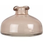 Nízká růžová skleněná váza/ svícen ve tvaru poklice - 8*11 cm - Clayre & Eef – Hledejceny.cz