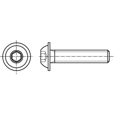 PROFISTYL ISO 7380 INBUS (IMBUS) šroub půlkulatá hlava vnitřní šestihran s límcem BUTTON 10.9 černý Varianta: ISO 7380-2 šroub půlkulatá hlava vnitřní šestihran s límcem 10.9 černý M6x16 – Hledejceny.cz
