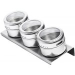 Royal Kitchen Magnetické kořenky 3 ks se stojanem nerezová 20 x 7 cm – Sleviste.cz