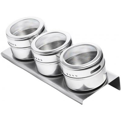 Royal Kitchen Magnetické kořenky 3 ks se stojanem nerezová 20 x 7 cm – Sleviste.cz