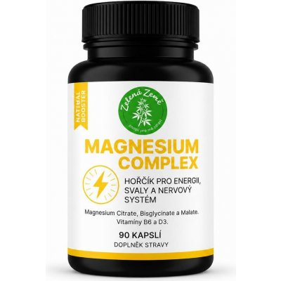Zelená Země Hořčík Magnesium komplex kapsle 90 ks – Hledejceny.cz