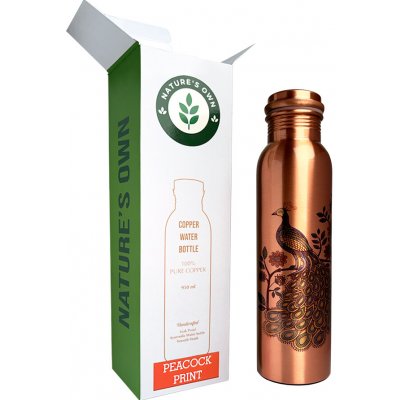 Měděná láhev na vodu vzor Páv, 950 ml, Nature's Own – Zboží Mobilmania