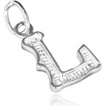 Šperky eshop Stříbrný přívěsek 925 písmeno L s dekorací AA23.09 – Zboží Dáma