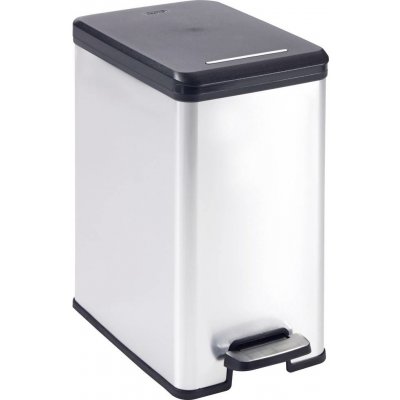 Curver DECO Bin 240639 odpadkový koš 25 l 250 x 450 x 420 mm stříbrná černá 1 ks – Zboží Mobilmania