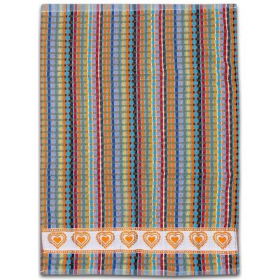 Sleep-well Froté utěrka / ručník pestrobarevný s bordurou Srdíčka mix 50 x 70 cm – Zbozi.Blesk.cz