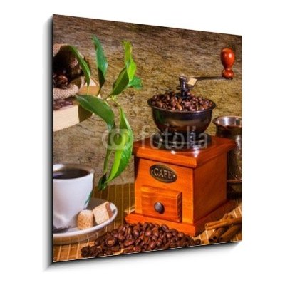 Obraz 1D - 50 x 50 cm - grinder and other accessories for the coffee brusky a další příslušenství pro kávu – Zbozi.Blesk.cz