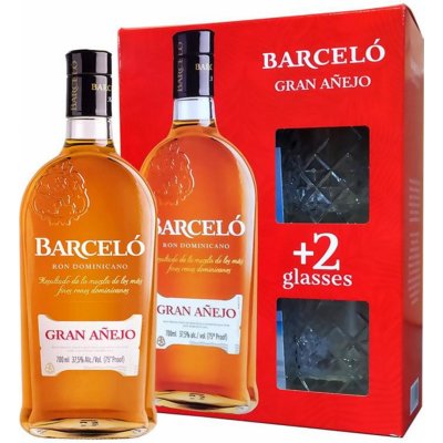 Barcelo Gran Añejo 37,5% 0,7 l (dárkové balení 2 sklenice) – Zbozi.Blesk.cz