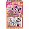 Puzzle Educa Drevené Minnie Happy helpers Disney 2 x 25 dílků