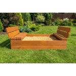 Ourbaby pískoviště borovicové přírodní dřevo 100x100 cm – Zboží Dáma