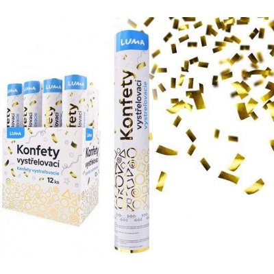 Konfety vystřelovací 30cm fóliové zlaté LUMA – Sleviste.cz