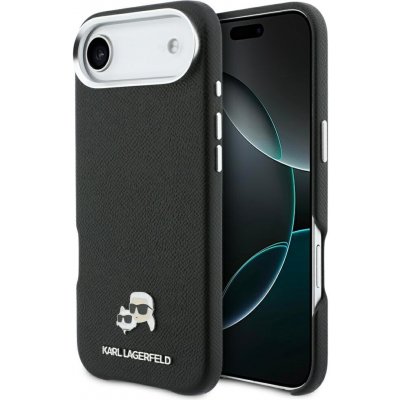 Karl Lagerfeld - Kožené pouzdro K&C Head Pin MagSafe KLHMP17M6PFKCLK - iPhone 17 Air - perforované logo, černé – Hledejceny.cz