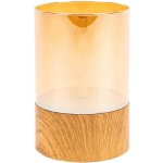 Mat Svíčka LED pr.10x15cm PH sklo blikající plamen časovač IMITACE DŘEVA JANTAR.SKLO – Hledejceny.cz