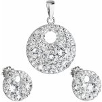 Pavona Sada šperků s krystaly Preciosa náušnice a přívěsek bilé kulaté 39148.1 crystal – Zboží Mobilmania