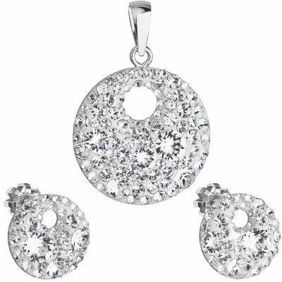 Pavona Sada šperků s krystaly Preciosa náušnice a přívěsek bilé kulaté 39148.1 crystal – Zboží Mobilmania