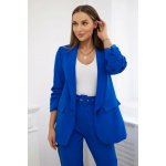 Fashionweek italská souprava elegantního saka s kalhotami K80172B modrá – Zboží Dáma