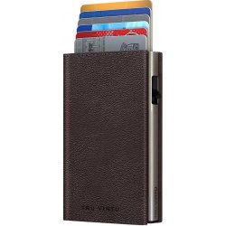 Tru Virtu Wallet Click & Slide leather Nappa Brown