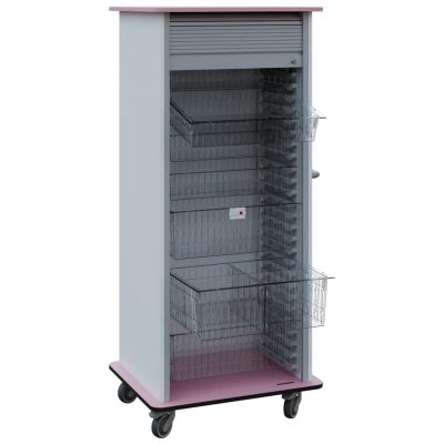 DEXTER 27 TRANSPARENT vozík boxový, roletový, 1780x780x620 mm, korpus bílý, horní a spodní deska pastelově růžová – Hledejceny.cz