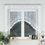 Dekorační oblouková krátká záclona na žabky FLORENTYNA 120 bílá 330x120 cm MyBestHome – Hledejceny.cz