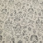 Látka na malování PRINCEZNY na režném podkladu šíře 150 cm – Zboží Dáma