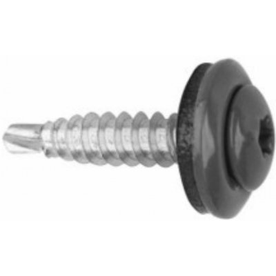 Klempířský šroub 4,8 x 60 mm do 2,5mm s podložkou, Torx 20 - dřevo + bit SWD – Barva: RAL 7016 – Hledejceny.cz
