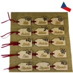 Dřevěné jmenovky - Linea - 90 x 50 mm, Mahagon – Zboží Mobilmania