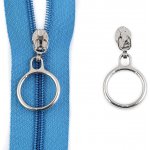 Jezdec ke spirálovým zipům No 3 s kroužkem - nikl (5 ks) – Zboží Mobilmania