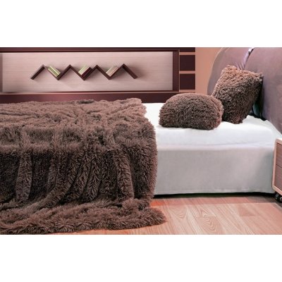 Dumdekorace přehoz deky na postel Chlupaté plyšové v hnědé barvě 3205 150 x  200 cm od 839 Kč - Heureka.cz