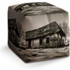 Sedací vak a pytel Sablio taburet Cube starý dům 40x40x40 cm