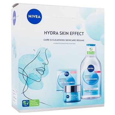 Nivea Hydra Skin Effect Gift Set : denní pleťový gel Hydra Skin Effect 50 ml + micelární voda Hydra Skin Effect 400 ml