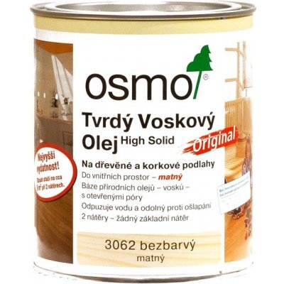Osmo 3062 Tvrdý voskový olej Original 0,125 l Bezbarvý matný – Hledejceny.cz