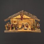 AMADEA Dřevěný osvětlený betlém BEZ FIGUREK 42 cm, český výrobek – Hledejceny.cz