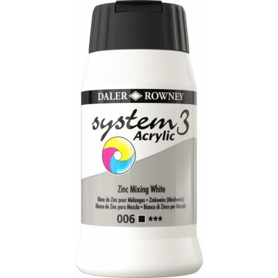 Daler Rowney System3 akrylová barva zinc mixing white 500 ml 1 ks – Hledejceny.cz