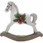 Dekorace bílý houpací koník - 11*4*11 cm - Clayre & Eef – Hledejceny.cz
