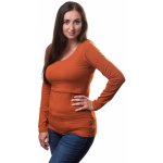 Kojící tričko Kateřina dlouhý rukáv skořicové – Zboží Dáma