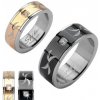 Prsteny Šperky eshop ocelový prsten gravírovaný snubní prsten se zirkonem J5.5