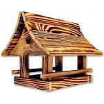 Ovčí Věci Dřevěné krmítko pro ptáky malé opalované 25 x 20 cm – Hledejceny.cz